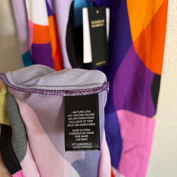 AFRM Rowland Abstract Color Block Maxi Dress Multicolor Women’s L NWT - Picture 10 of 10